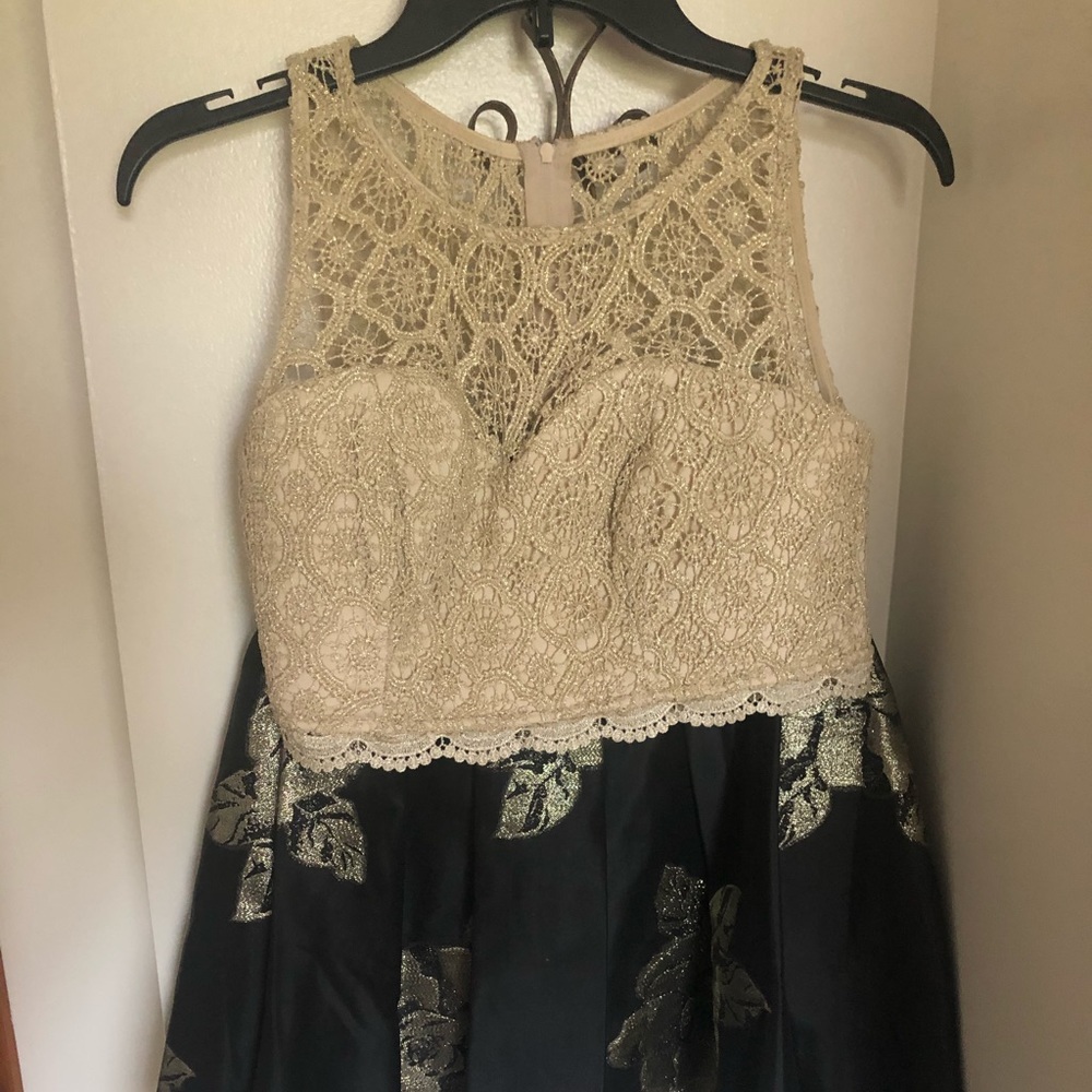 Black and Gold Two Piece Dress